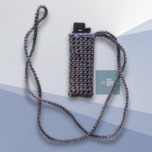 Kalung Rajut Tempat Korek Api Kalung Korek Api Sarung Korek Api Polos Pengaman Korek Anti Hilang Kriya Kerajinan Tangan Rokok Craft Lighter Style Kekinian