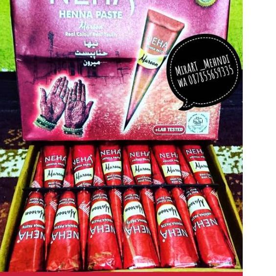 Sale[KI3]-Henna neha maroon isi 12pcs