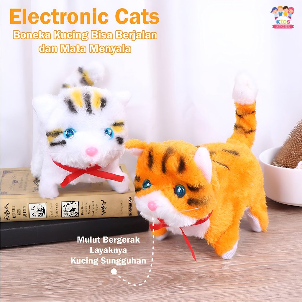 Mainan Kucing-Kucingan Bisa Berjalan | Mainan Anak 5 Tahun | Boneka Kucing Bulu Bergerak | Mainan Seru Untuk Keluarga