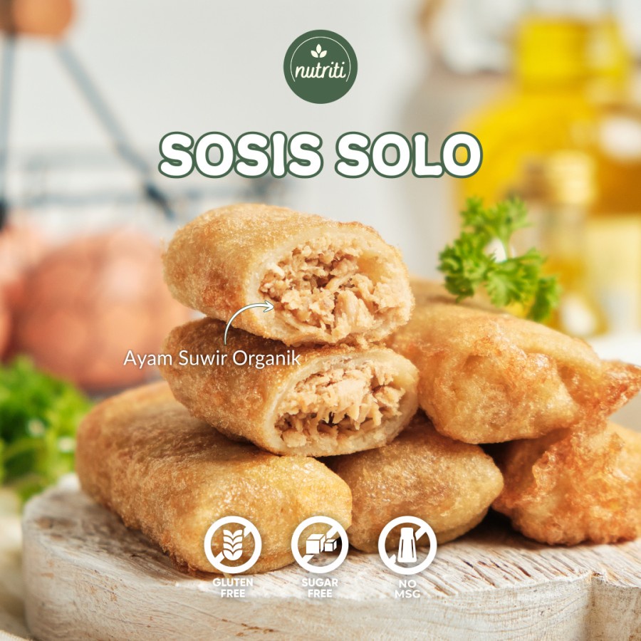 

Nutriti - Sosis Solo Gluten Free Non Msg (isi ayam probiotic) - Snack Mpasi Padat Gizi - Snack Sehat Bekal Sekolah