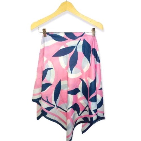 MayaZa Hijab kerudung segi empat voal premium motif jingga Liza seri