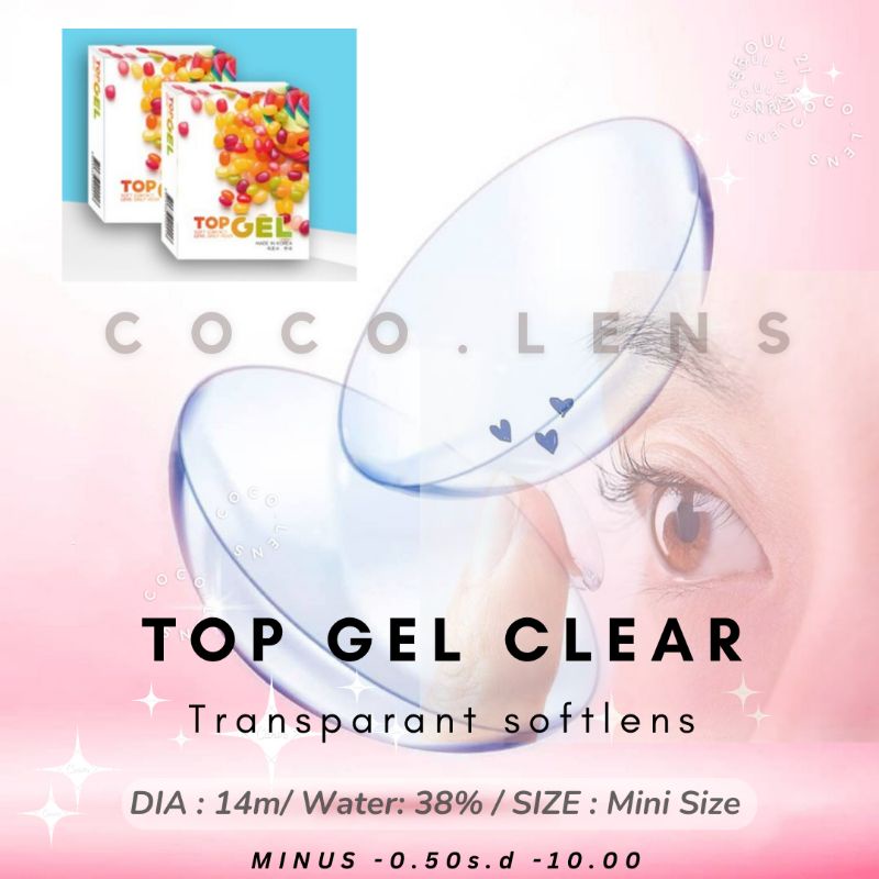 SOFTLENS TOP GEL CLEAR BENING TRANSPARANT MINUS s.d -10.00 Softlens minus Tinggi