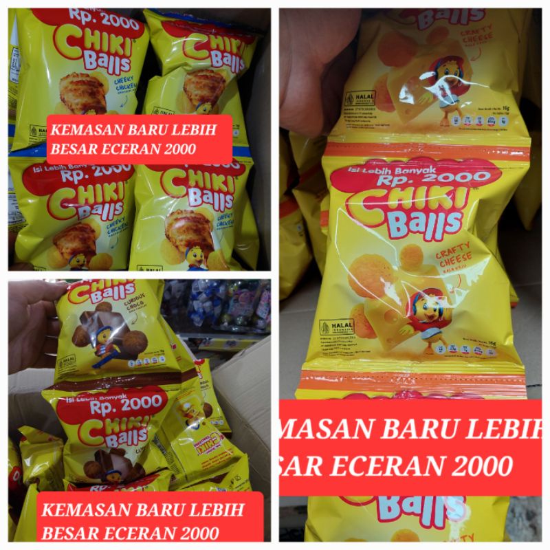 Chiki Balls 16GRAM KEMASAN BARU ECERAN 2000 ISI 10 SACHET