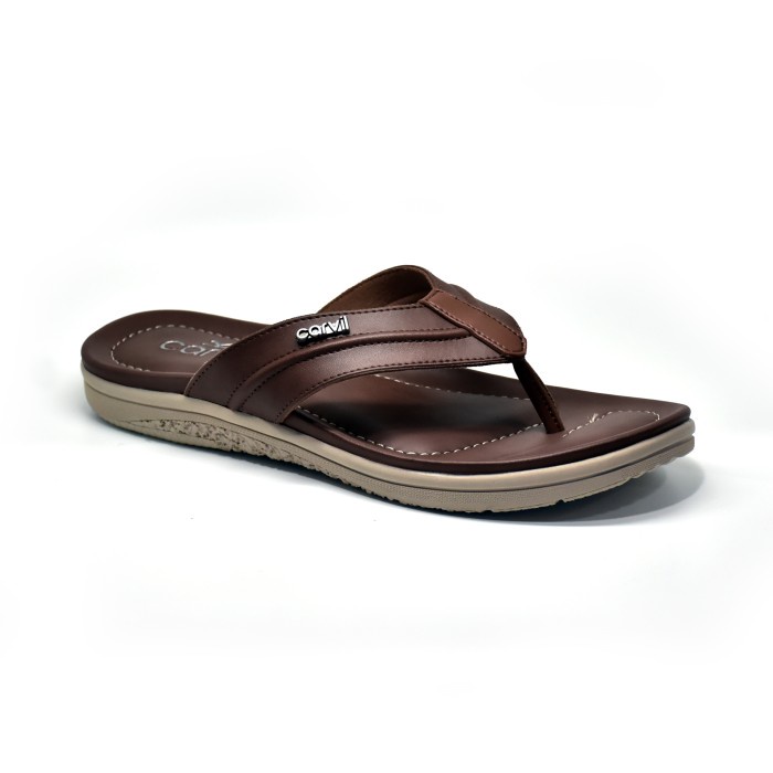 Carvil Larrie 01 M Dk Brown Sandal Jepit Casual Pria_A153