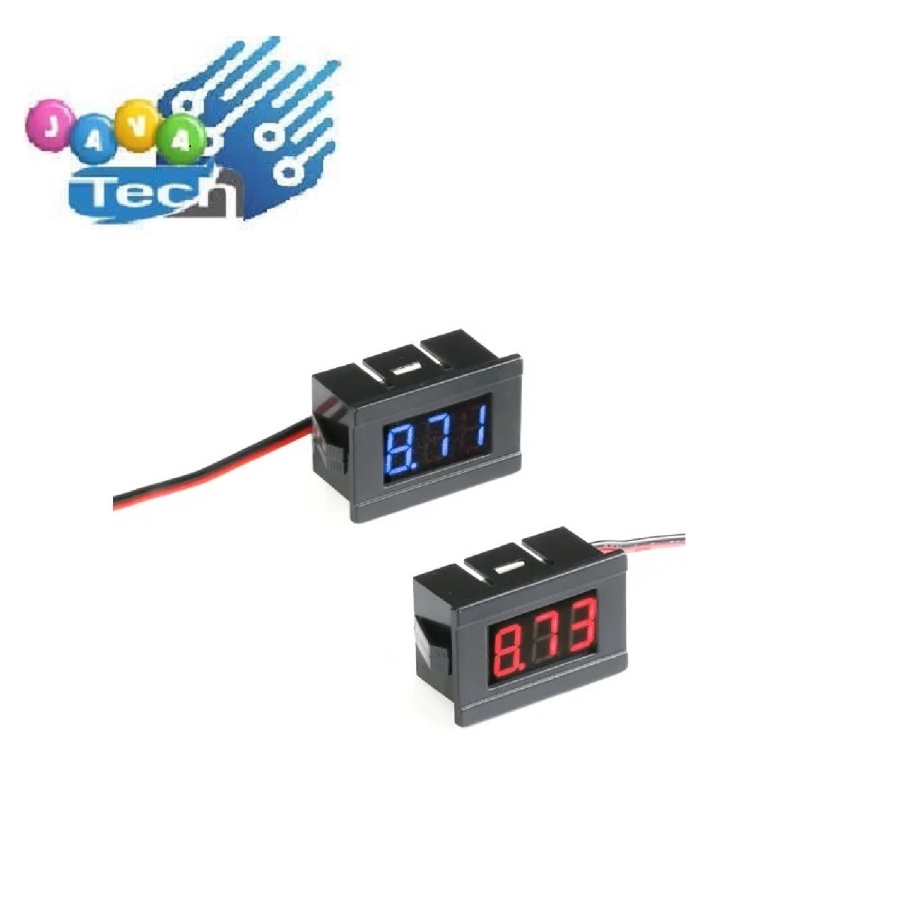 Digital Voltmeter Mini 2 Kabel Led Merah Frame DC 4.5V - 30V