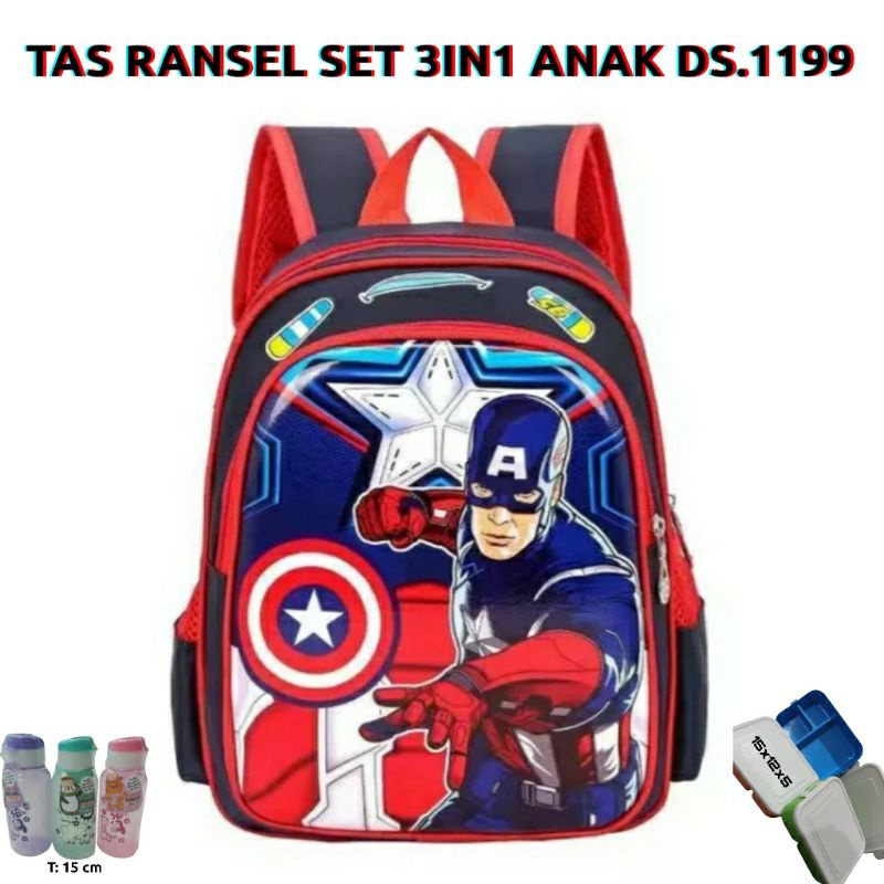 dem_sare / DS1199 Tas Ransel Anak Sekolah Laki - Laki TK SD Paud Karakter Tas anak sekolah laki laki karakter kartun