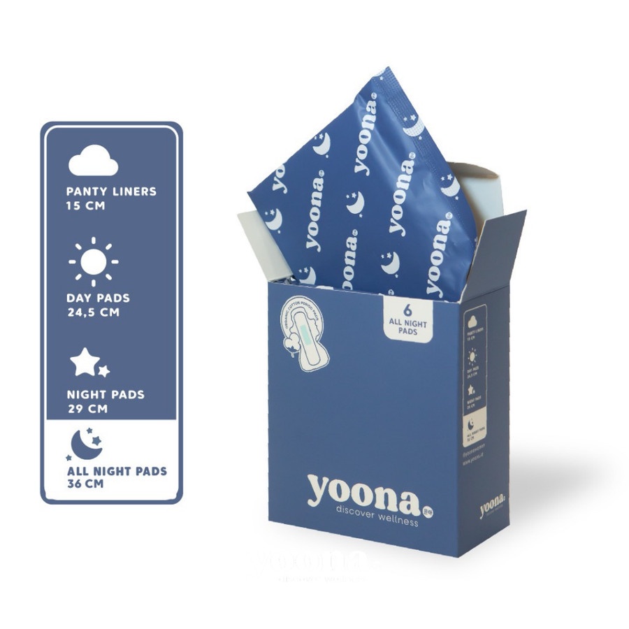 Yoona ALL NIGHT PADS 36cm / Pembalut Organik / Organic Pads