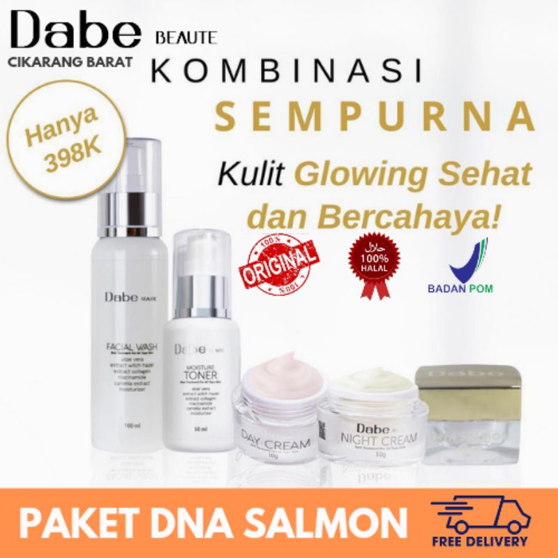 [ PAKET DNA SALMON ] DabeBeaute Skincare Ori Dabe Beauty Dabe Beaute Skincare by Bella Shofie