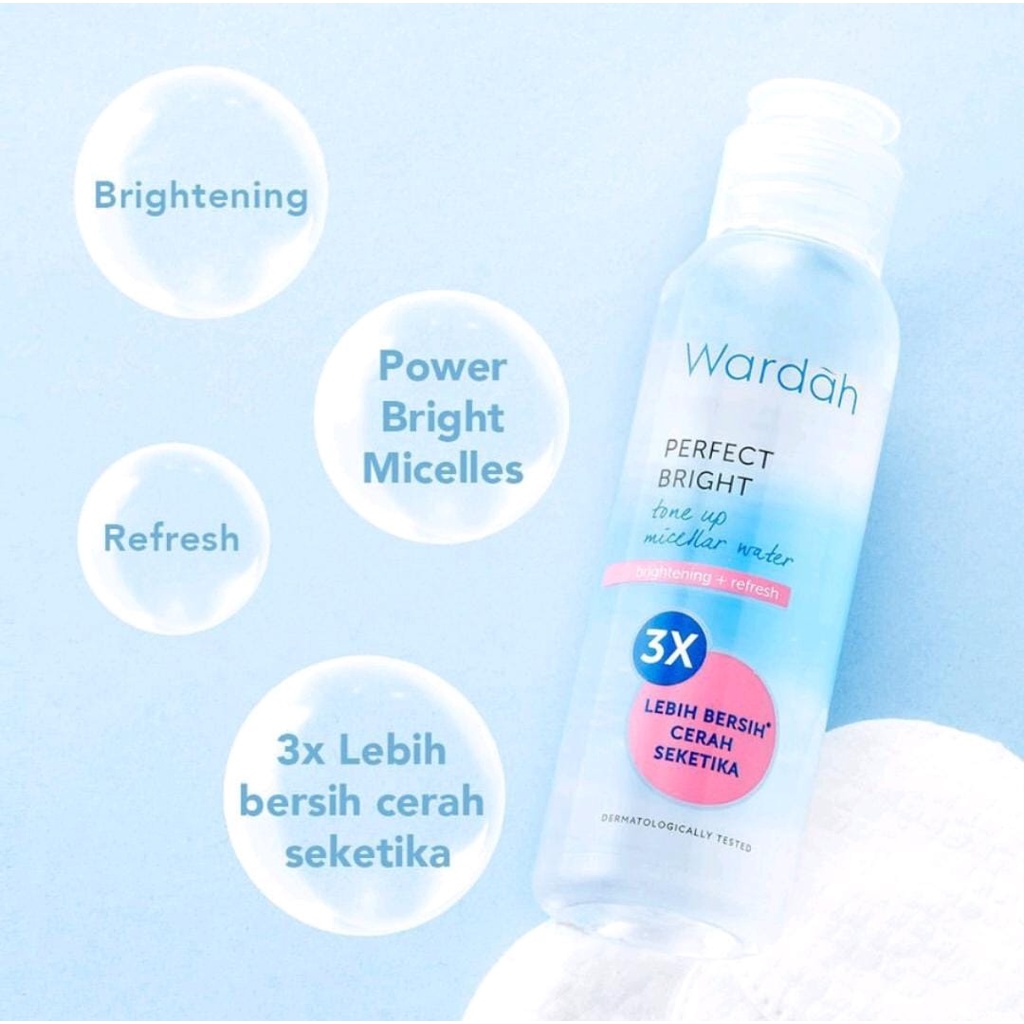 Wardah Perfect Bright Tone Up Micellar Water 100ml | Kemasan Baru