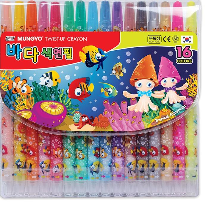 

레 Mungyo - Twist-up Crayons 16 Warna Terbaru