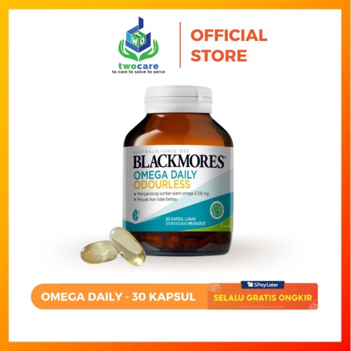 Blackmores Omega Daily Minyak Ikan Tidak Berbau Isi 30 Kapsul (Membantu Memelihara Kesehatan) BPOM