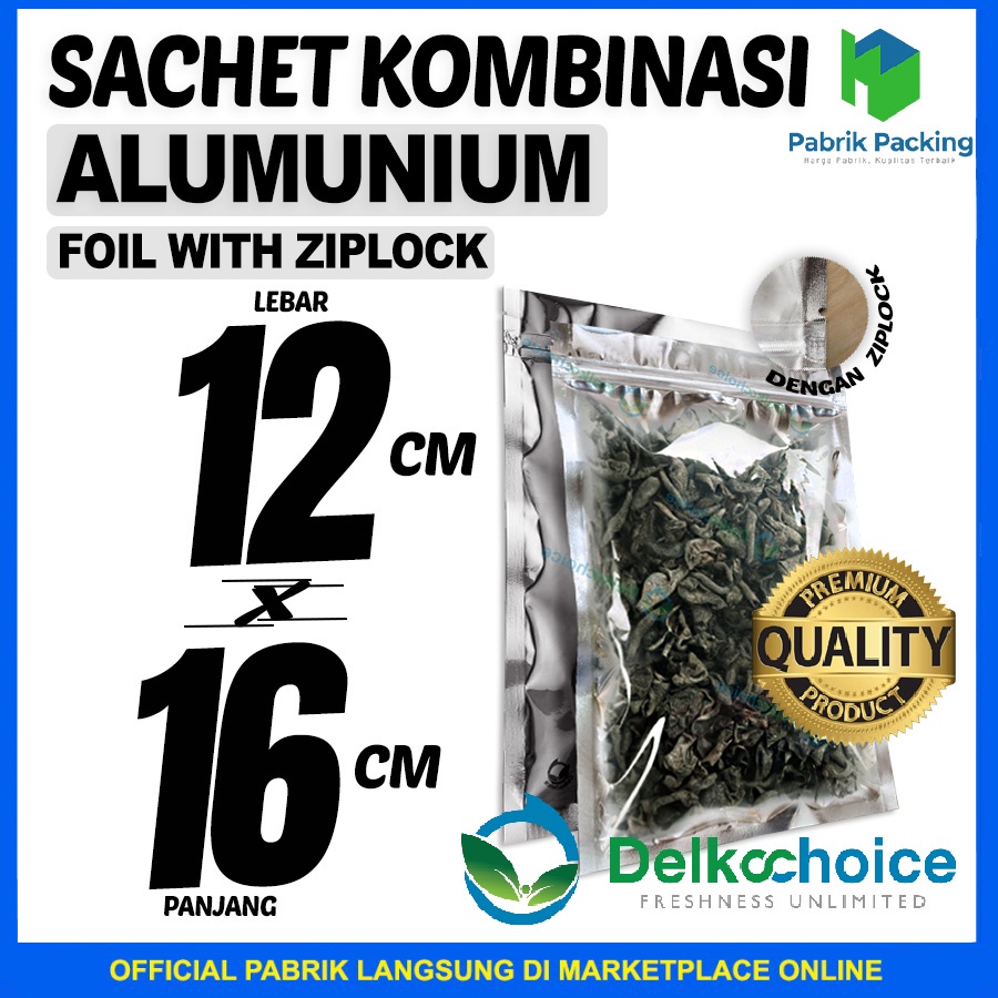 Plastik Sachet Bag Delkochoice Transmet | Sachet Makanan Transmet Ziplock Premium Ukuran 12 x 16 cm