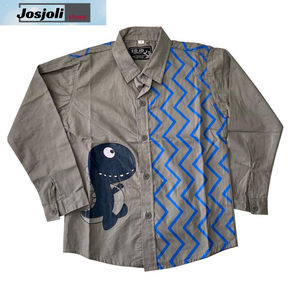JOSJOLI_STORE/Kemeja Kids Dino/Kemeja Anak Laki-Laki/Usia 1-6 Tahun