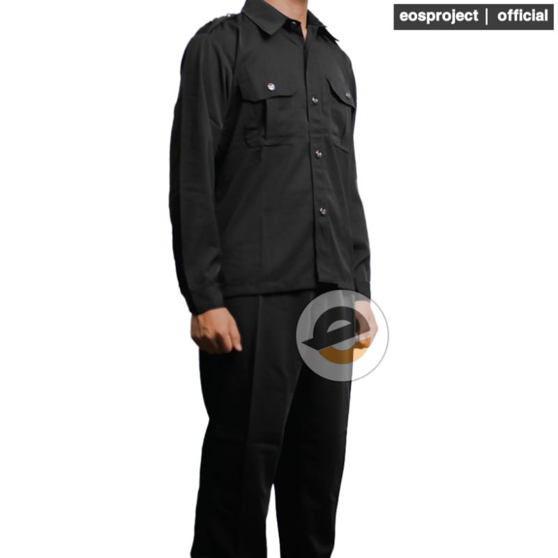 Jual Seragam Pdl Safari Security Hitam Lengan Panjang Shopee Indonesia