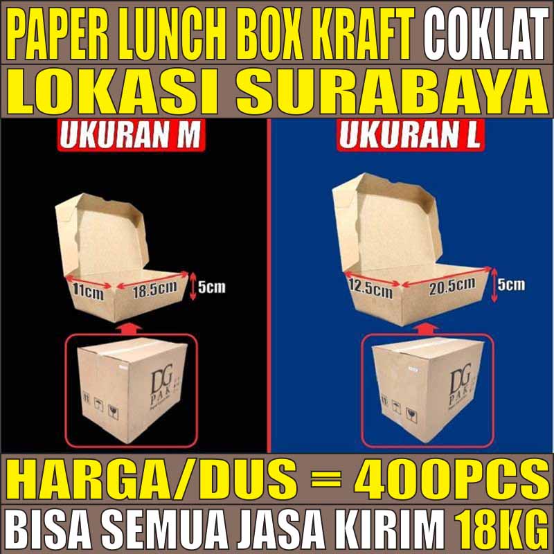 Paper Lunch Box Laminasi Kotak Makan Kertas Paper Food Tray Siap Pakai Dus Semua Jaskir SBY