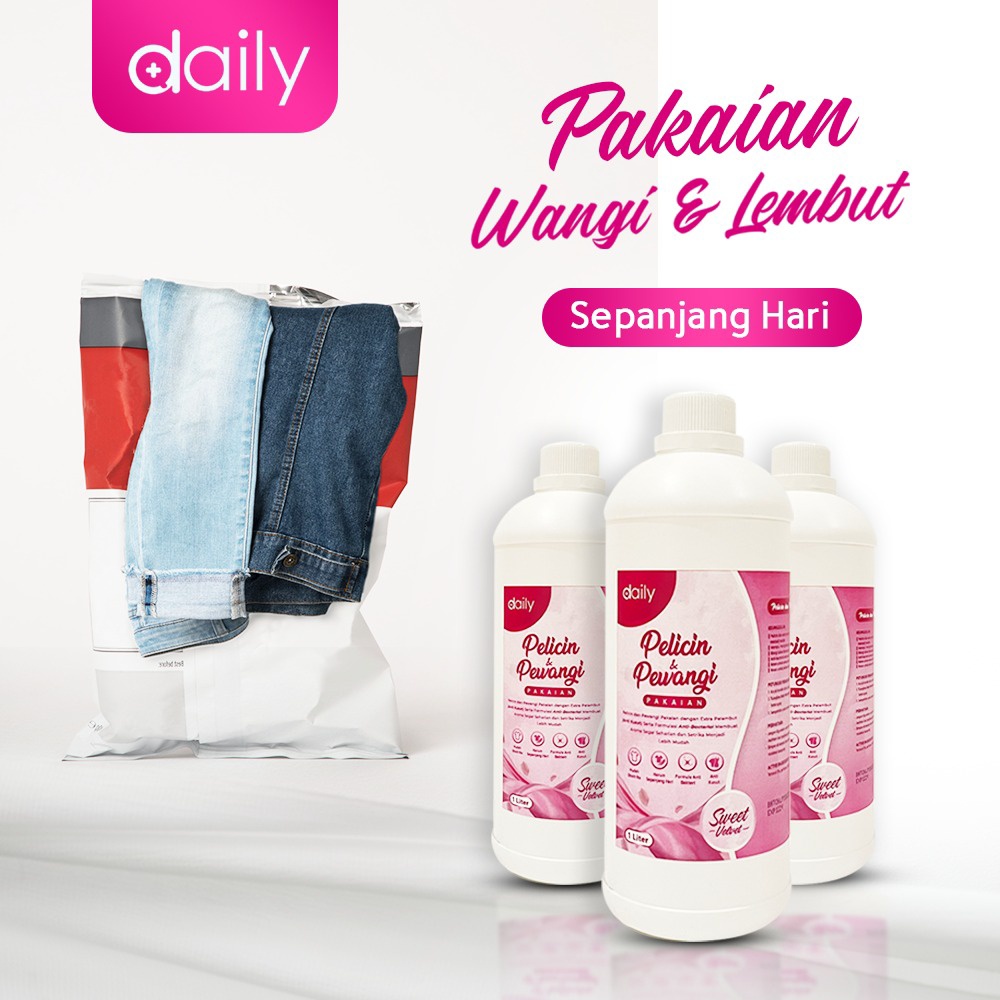 Pelicin &amp; Pewangi Pakaian Daily Pengharum dan Pelicin Pakaian Laundry 1 Liter