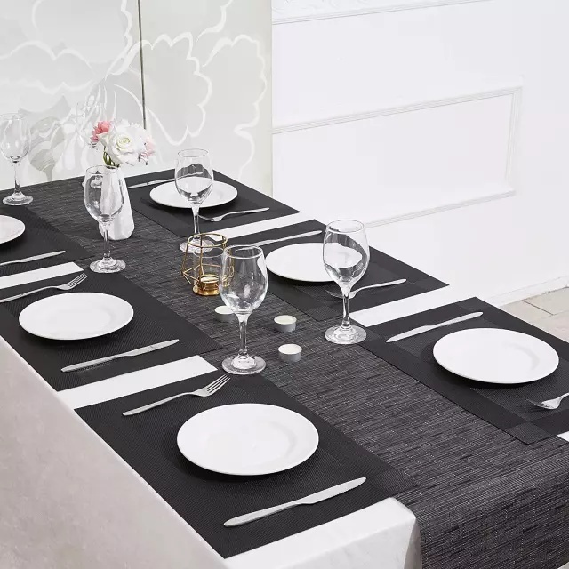 (SerbaSerbi )Tatakan Piring Motif Mnimalis / Alas Piring / Placemats Mewah Dan Elegant  45x30 Cm