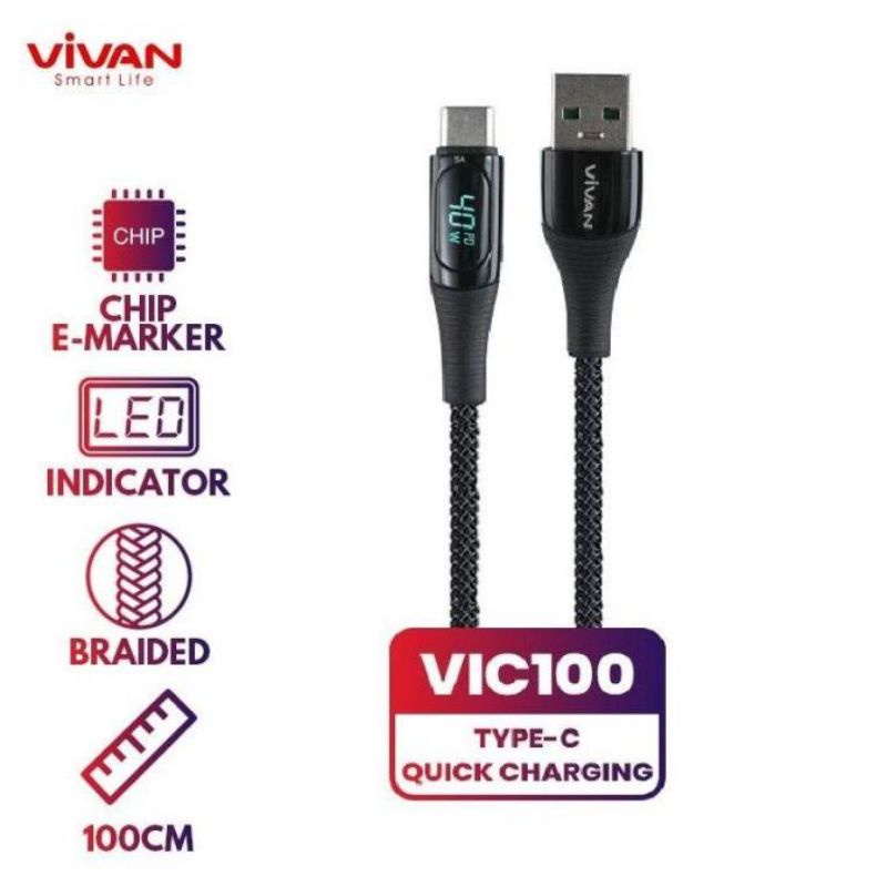 Kabel data VIVAN Tipe-C VIC100 5A