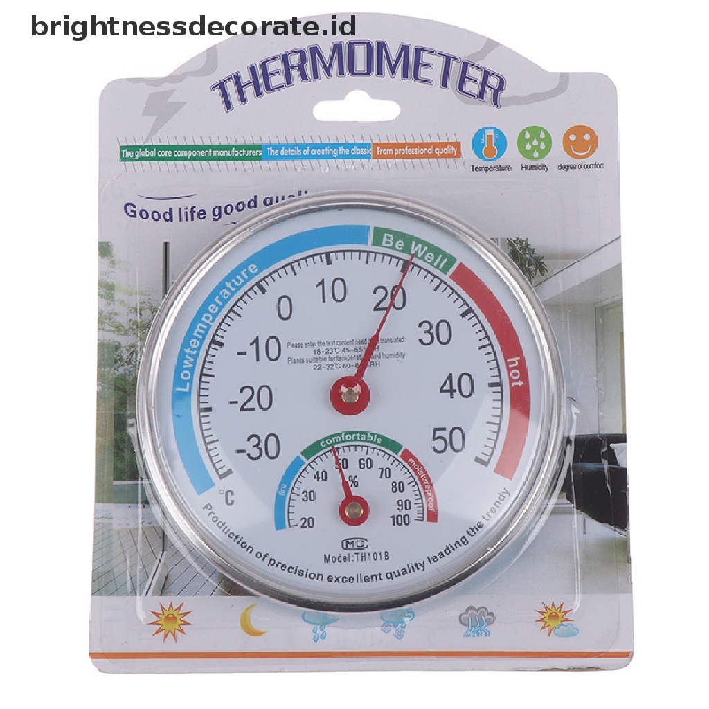 [Birth] Termometer Ana Rumah Tangga Bulat Hygrometer Humidity Monitor Meter Gauge [ID]