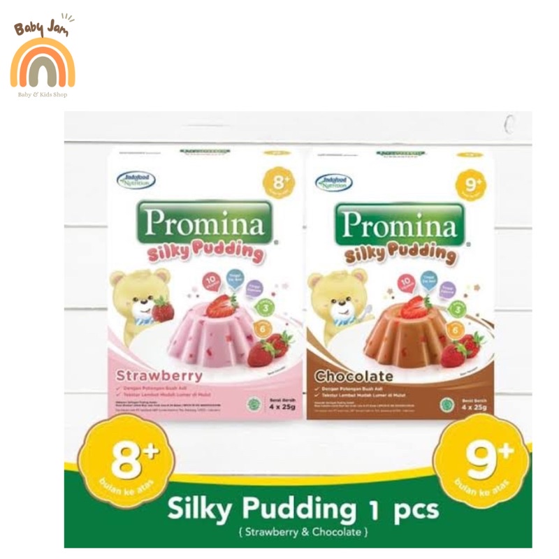 PROMINA PUDDING 100gr 8+ / PROMINA PUDDING STRAWBERRY &amp; COKELAT / MPASI SNACK PUDDING / PUDDING KHUSUS BAYI / PUDDING ANAK-ANAK / SILKY PUDDING