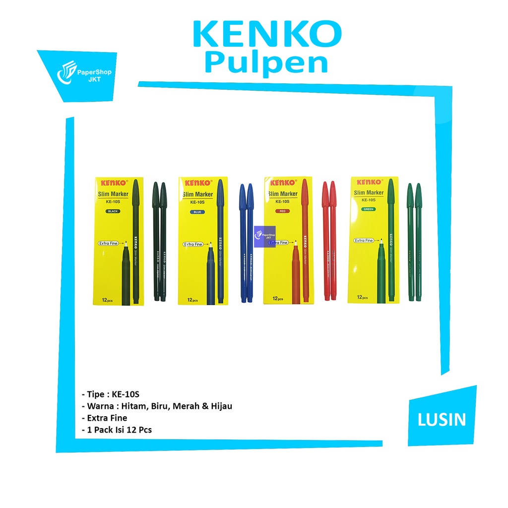 

KENKO - Spidol Slim Marker Berwarna KE-10S - Pcs