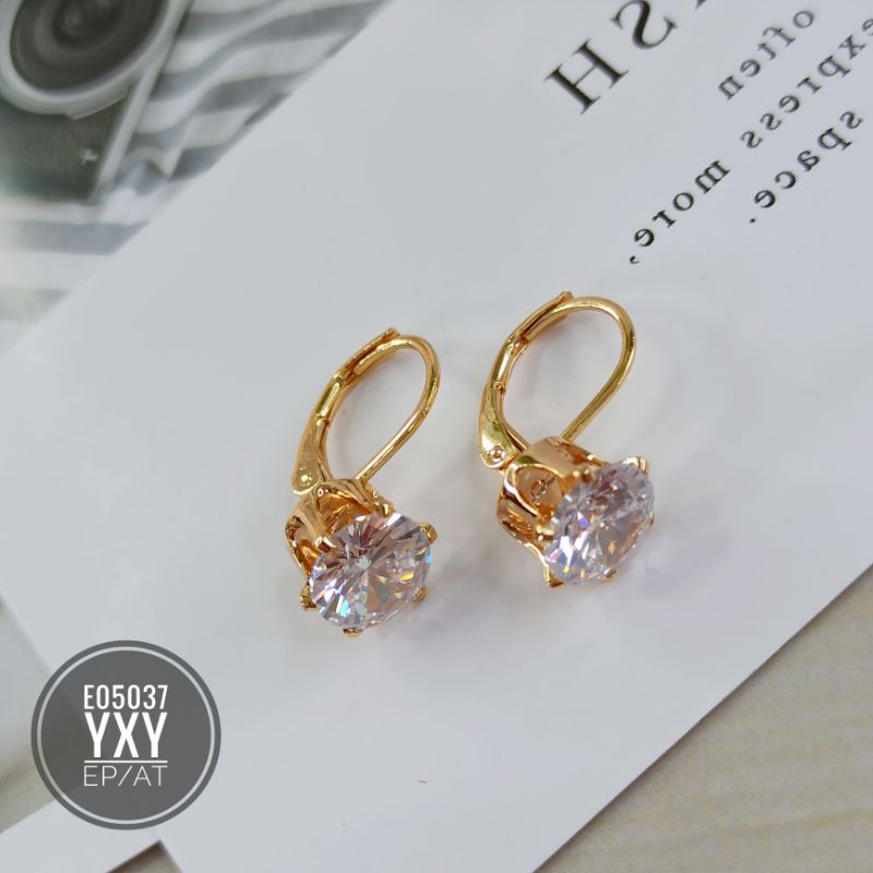 Anting daisy yaxiya 8mm diamond gold E05037