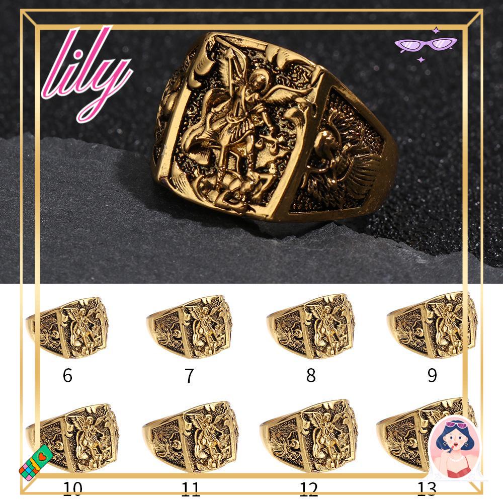 Lily Perhiasan Cincin Wanita Mewah Fashion Golden Mitologi Yunani Kuno