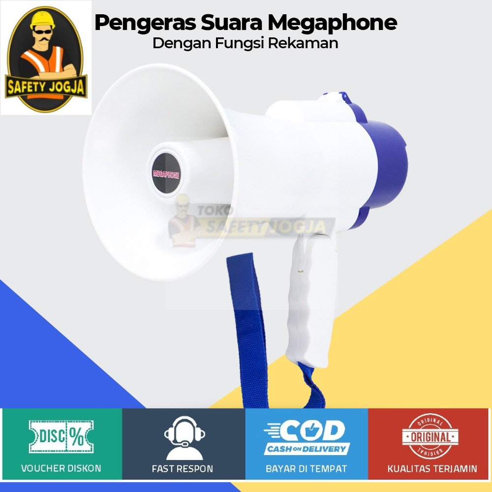 Pengeras Suara Toa Megaphone dengan Fungsi Rekaman  ZS 518 putih zhangson