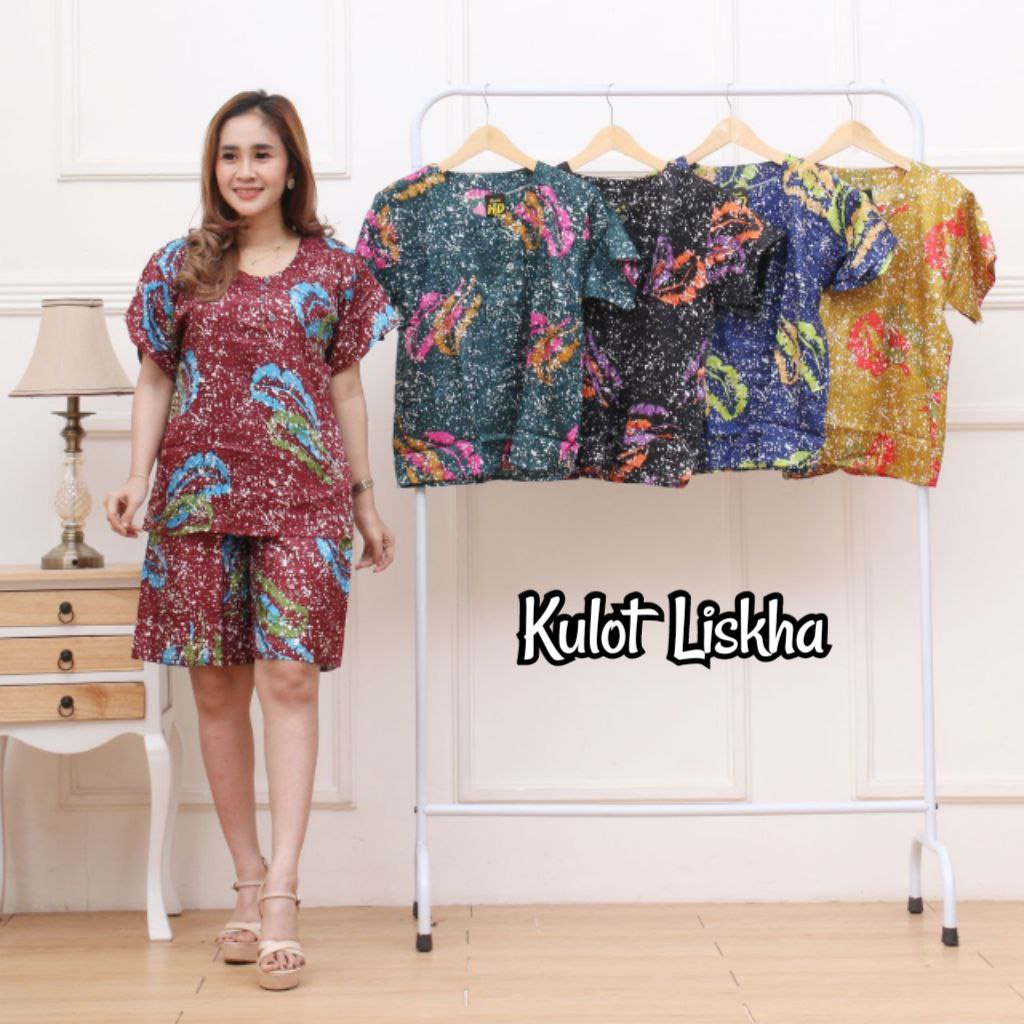 SETELAN CELANA PENDEK WANITA KANCING DEPAN BUSUI SETELAN KULOT BISA PILIH BERBAGAI UKURAN STANDAR - JUMBO SETELAN  WANITA BAHAN RAYON BUSUI KANCING DEPAN Lengan Pendek Batik Motif Setelan babydol baju tidur wanita kekinian