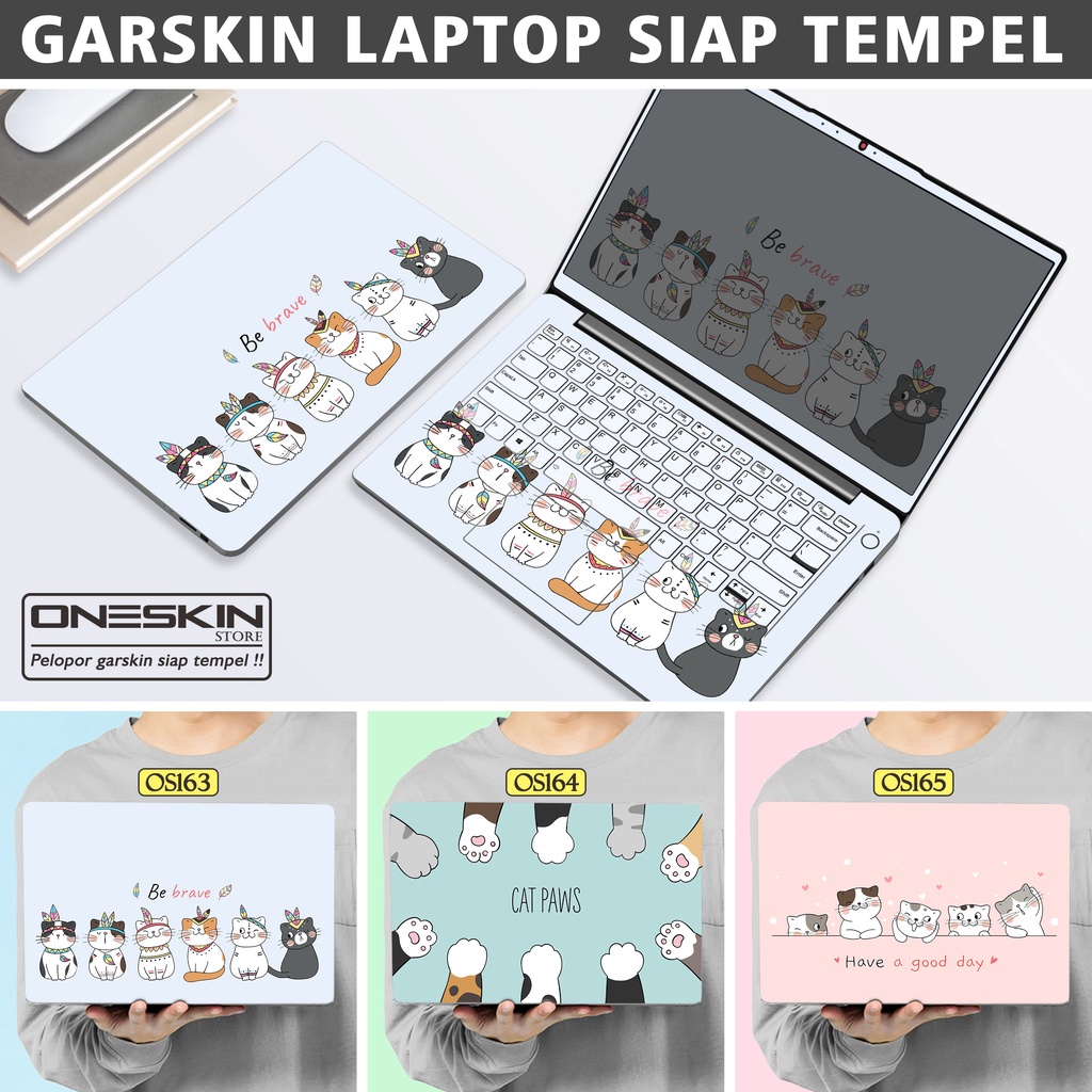 Garskin Sticker Laptop Protector Macbook Full Body Bottom Bezel Palmrest Skin Cat Cute