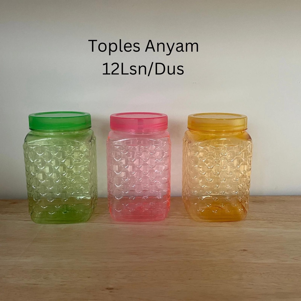 [4pcs] - Toples plastik Anyam 4 warna 1,5L