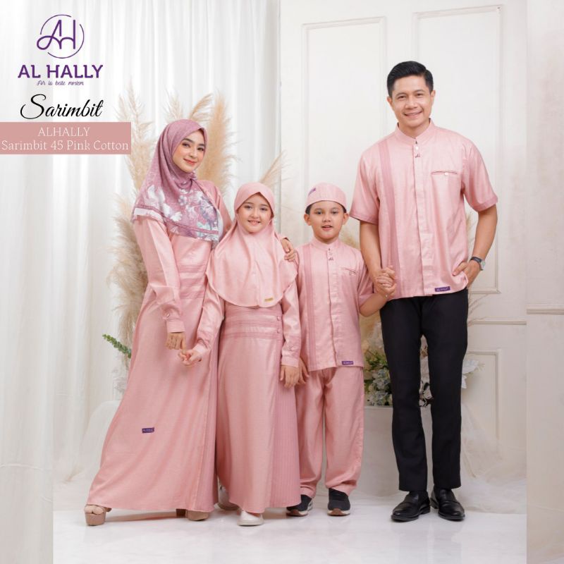 [COD] PROMO Sarimbit Keluarga Al-Hally || Cuci Gudang ORI || Sarimbit Al-Hally 45 Pink Cotton