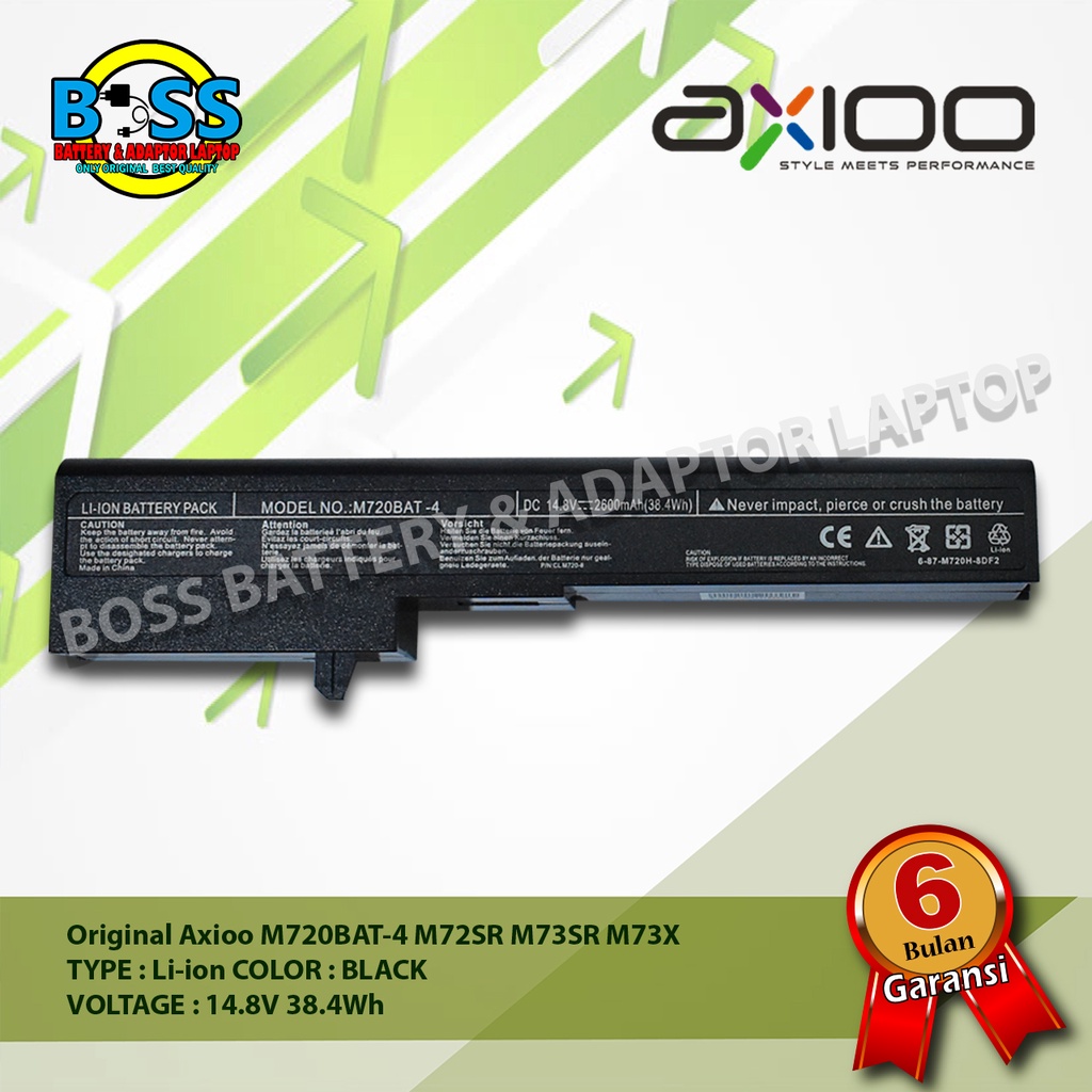Battery Original AXIOO M720BAT-4 M72SR M73SR M73X Black