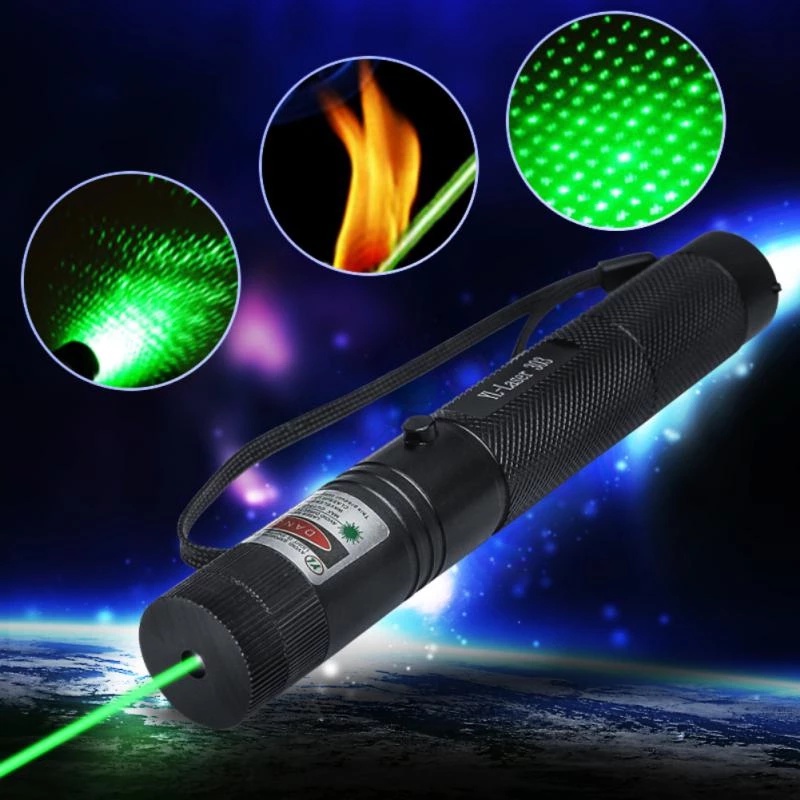 Powerful Green Beam Laser Pointer 1000m 532nm Laser 303 Sight Focus Adjustable with laser pen Head