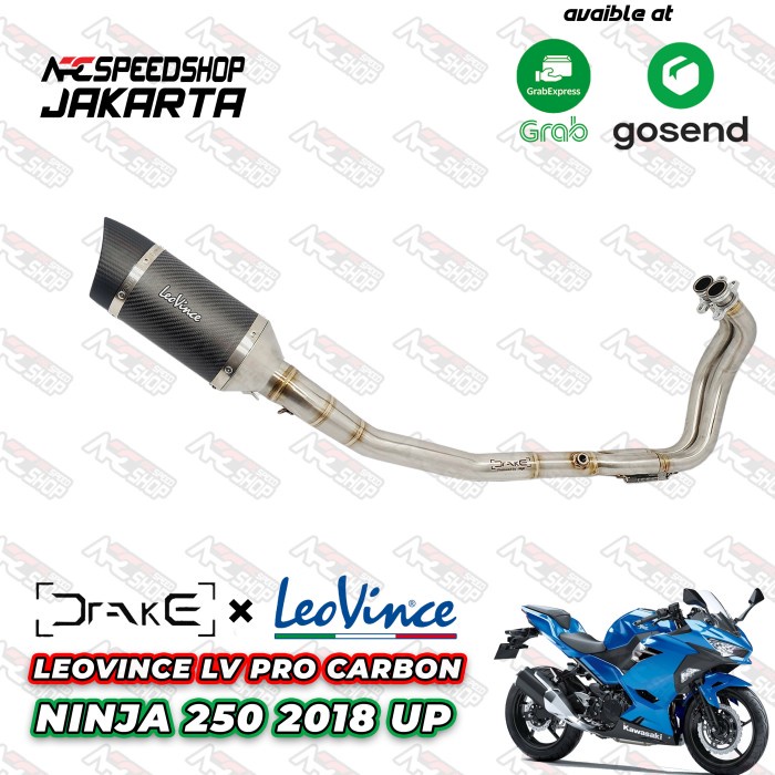 Knalpot Leovince Lv Pro Carbon Header Drake R9 Ninja 250Fi 2018 New #Original
