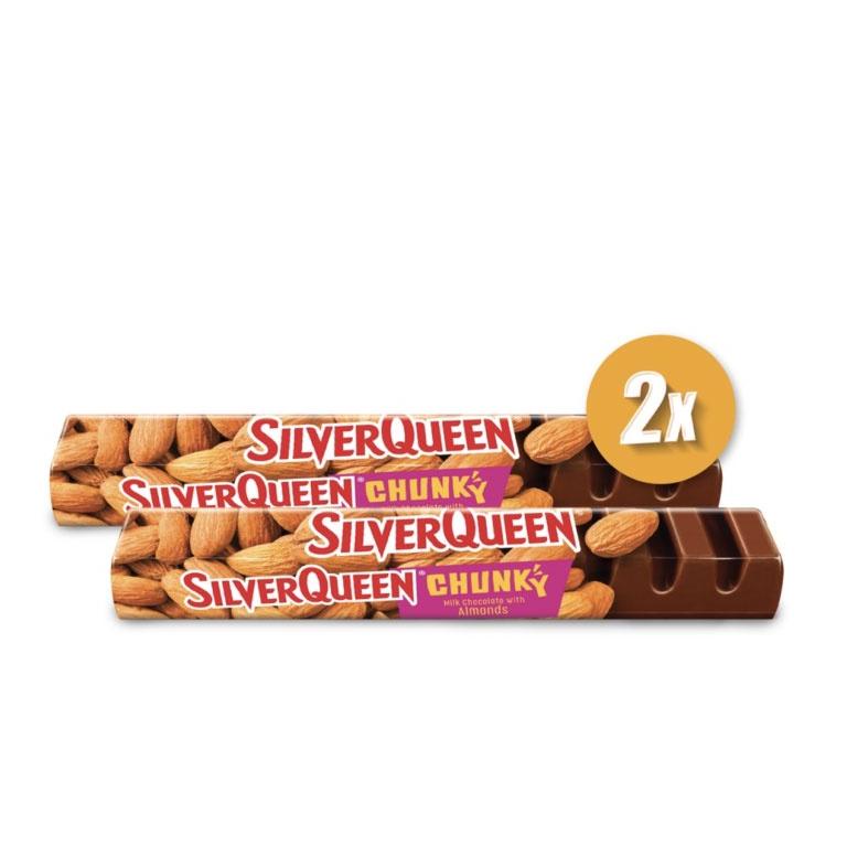 

Stok banyak Silverqueen Chunky Bar Almond Cokelat 2 x 95 gr 58