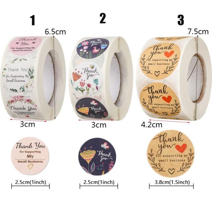 

Inir Cactu 500Pcs Roll Stiker Label Tulisan Thank You Handmade