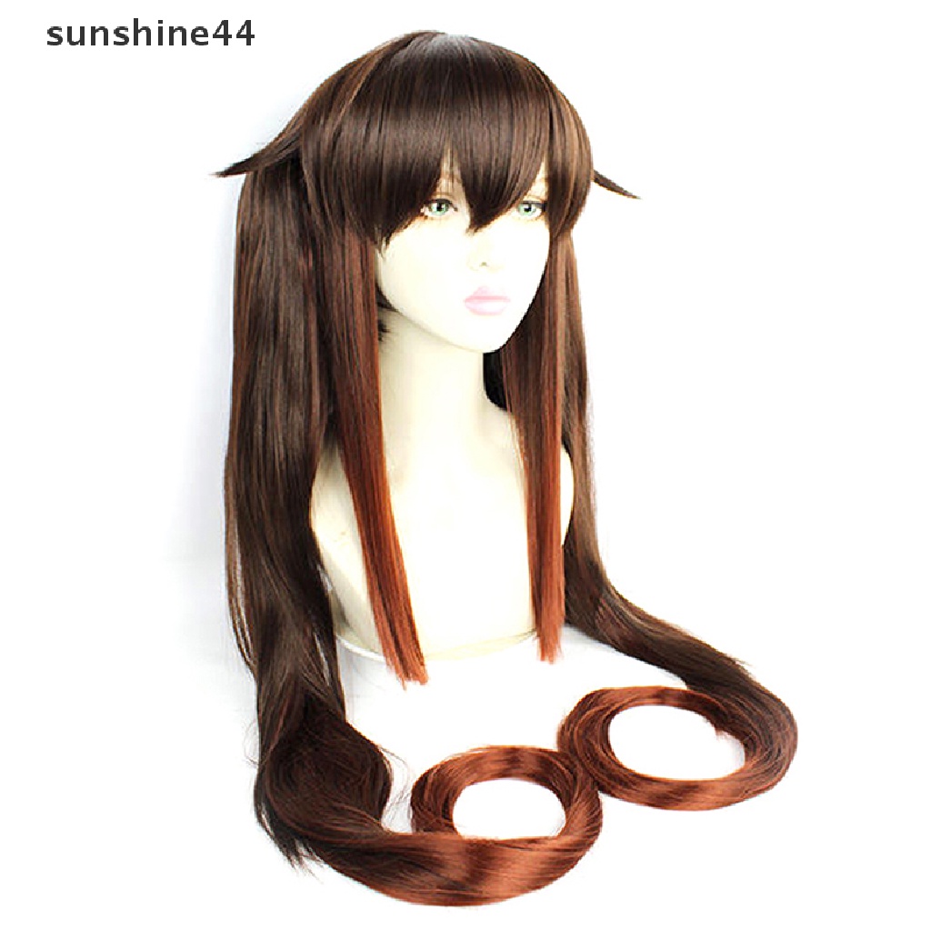 Wig Cosplay Sunshine Genshin Impact Hutao Anime Game Hu Tao Properti Kostum Gaya Cina.