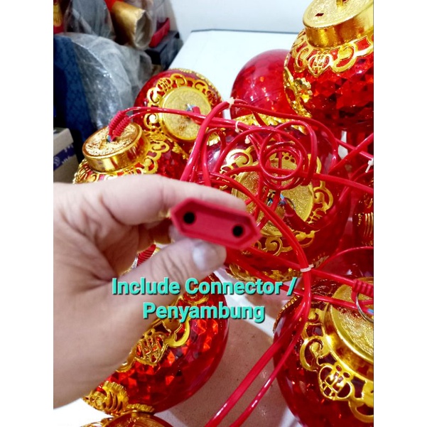 Lampion Ikan Rentet Imlek / Lampion Imlek 6 Hoki Crystal / Lampu Lampion LED Imlek 6 Fu