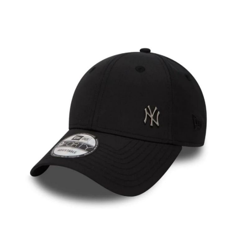 Topi New Era Cap New York Yankees Metal Logo Flawless Black 9Forty Adjustable Original
