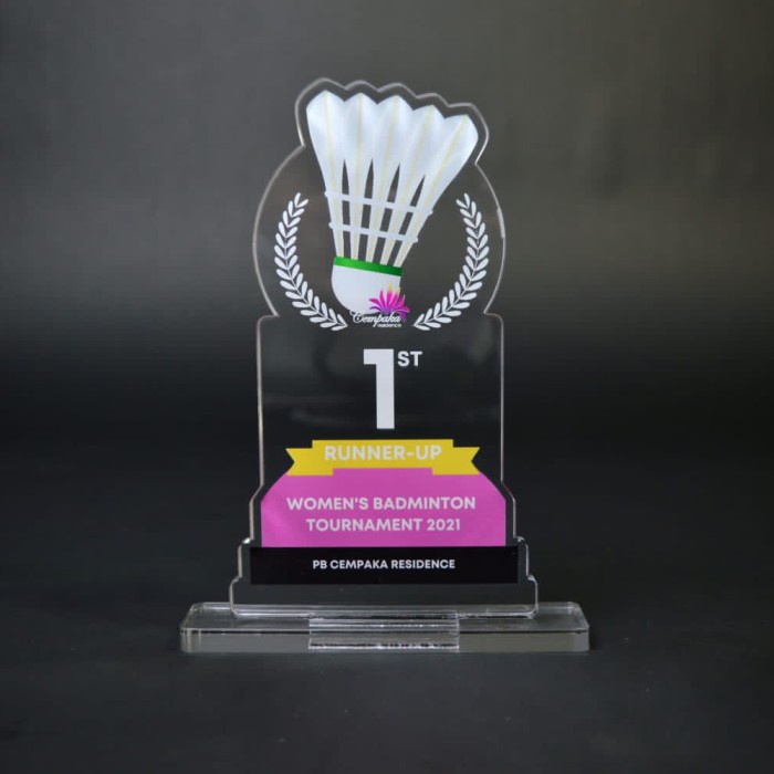 Tro Plakat Akrilik, Plakat Badminton, Plakat Tournament, Plakat Custom