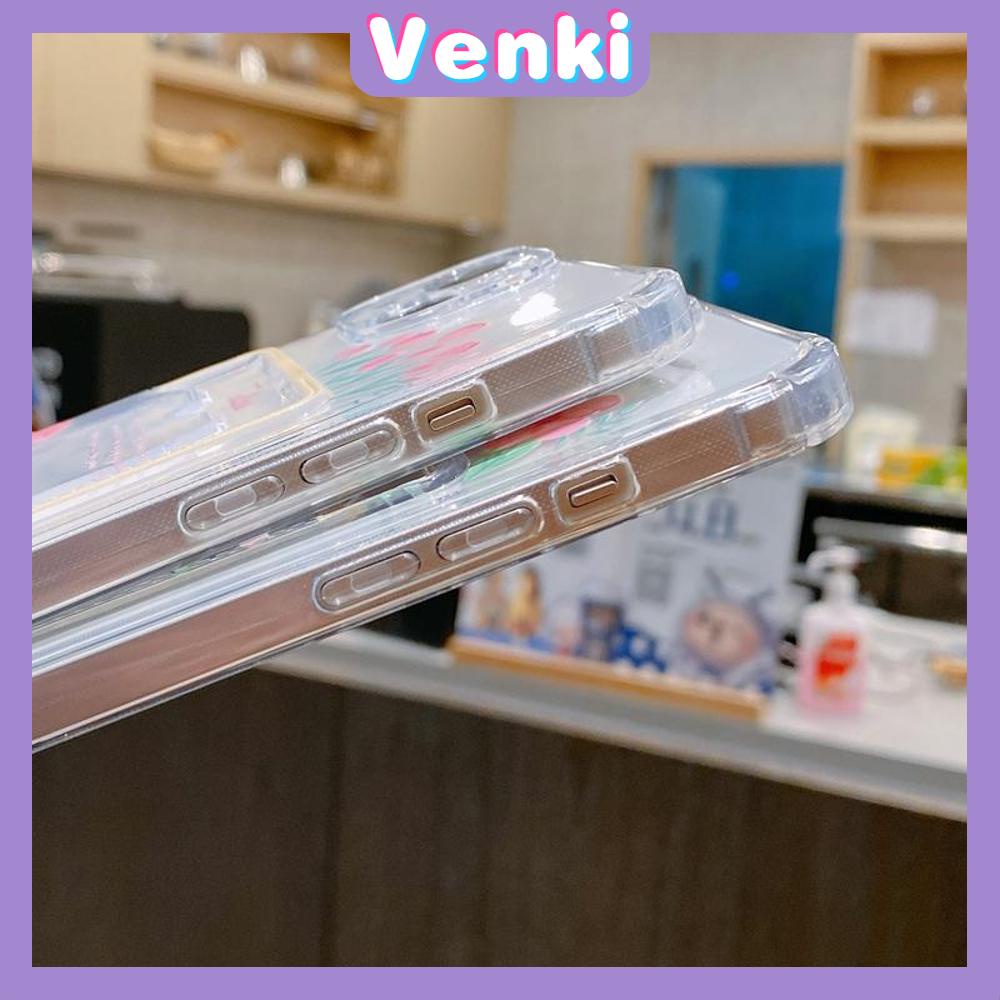 For iPhone 14 Pro Max Card Holder Case Clear Card Storage Back Cover Fresh Floral Camera Protection Shockproof For iPhone 14 13 12 11 Plus Pro Max 7 Plus X XR