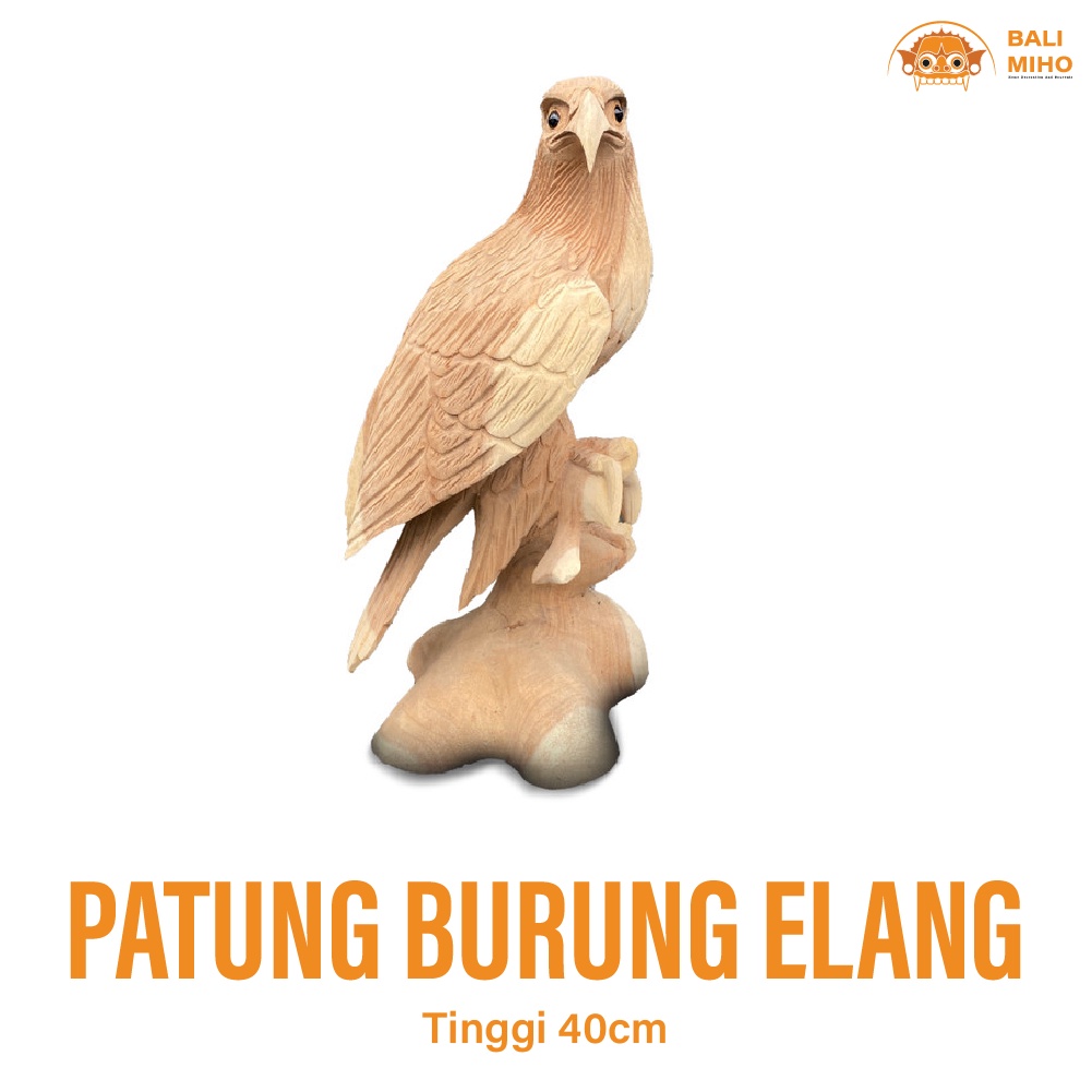 Patung Burung Elang Tinggi 40cm - Patung Kayu - Patung burung - Patung Elang - Pajangan Rumah - Deko