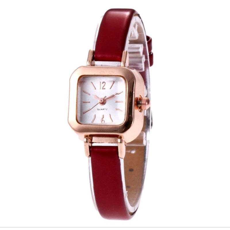 Jam Tangan Wanita Kecil Analog Fashion Quartz Dial Kotak (004PU)