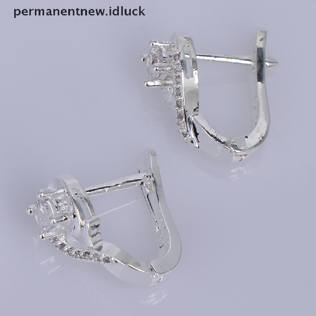 [luckypermanentnew] Anting Penurun Berat Badan Cubic Zirconia Earrings Stimulasi Titik Akupuntur Pembakar Lemak [ID]