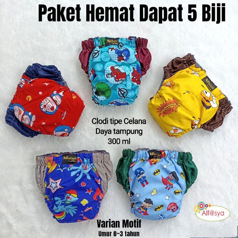 Popok Cuci Ulang, Hemat 5 Biji Popok anak, Popok Bayi, Clodi Termurah