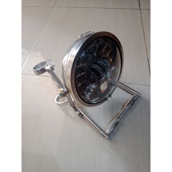 Paket daymaker set 5,75" lampu kota biru pangkon plat nomer