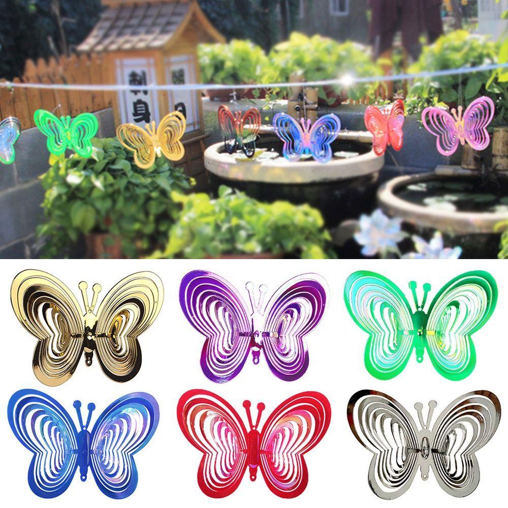 Spinner Angin Kupu Nanas Dekorasi Outdoor Taman Butterfly Reflektif