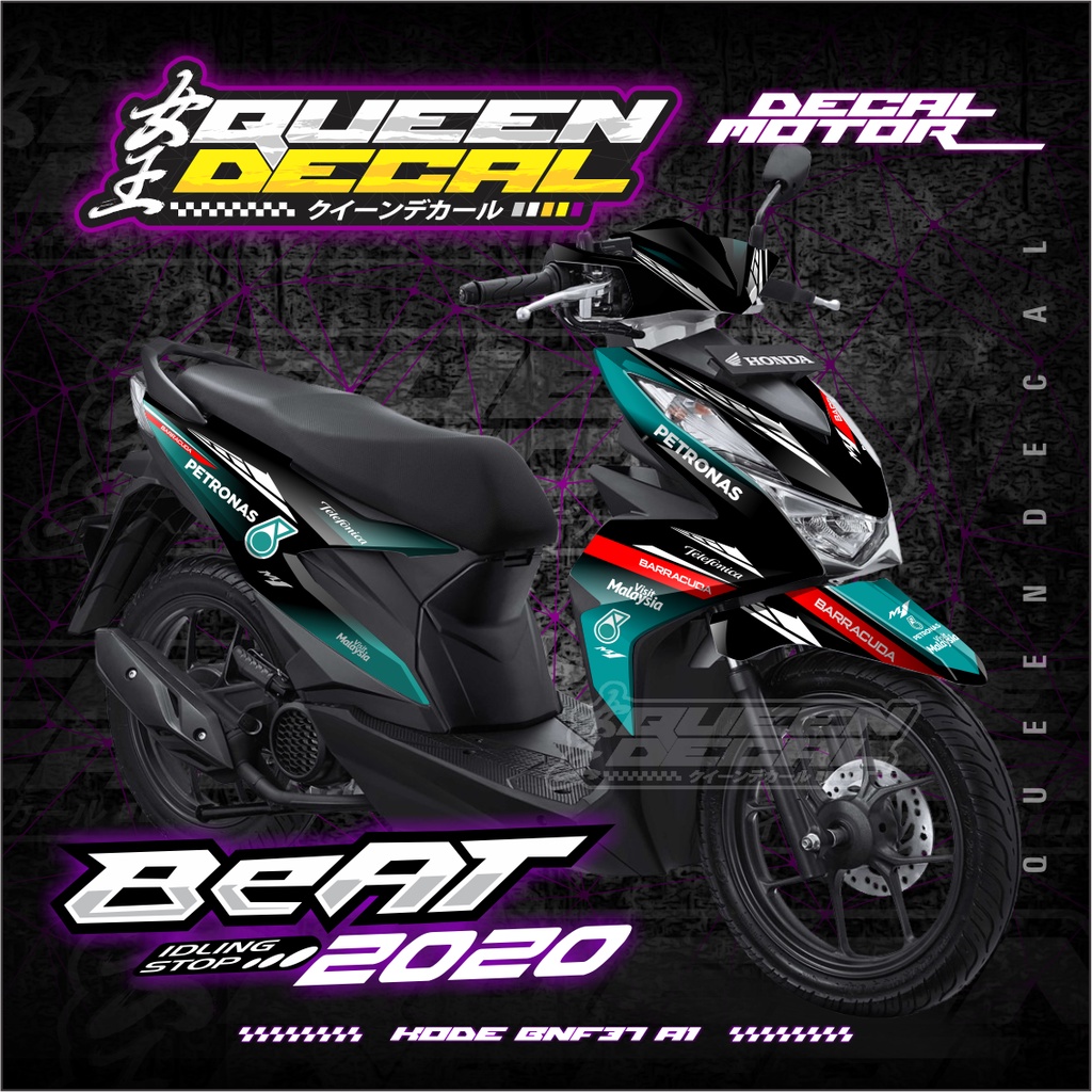 NEW CUSTOM DESAIN DECAL STIKER BEAT DELUXE / BEAT FACELIFT  2020 - 2022 - MOTIF PETRONAS HIJAU - KOD