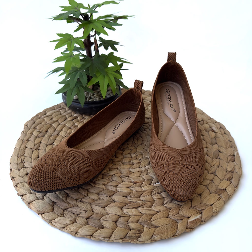 GRAVICI - Sepatu Flat Rajut Import Wanita Elegan DO-21